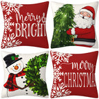 Christmas Snowman Pillow Cover, Big Red Snowman Printed Cushion Cover, Decorative Sofa Cover, Home Furnishings