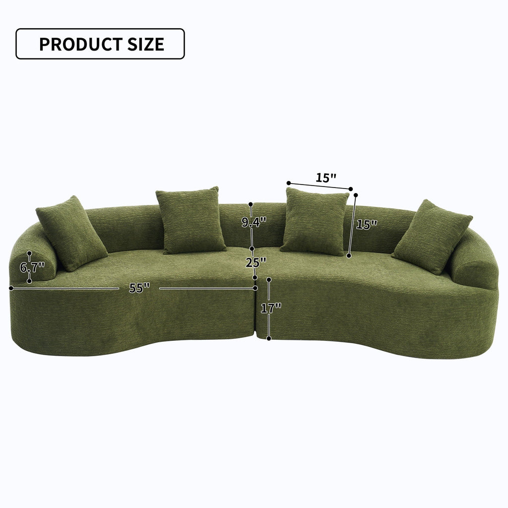 4 Seater Sofa With Fabric, 30D, 60 Hardness Full Sponge, 4 Pillow For Living Room, Home Furniture Sleeper Sectional Sofa For Apartment