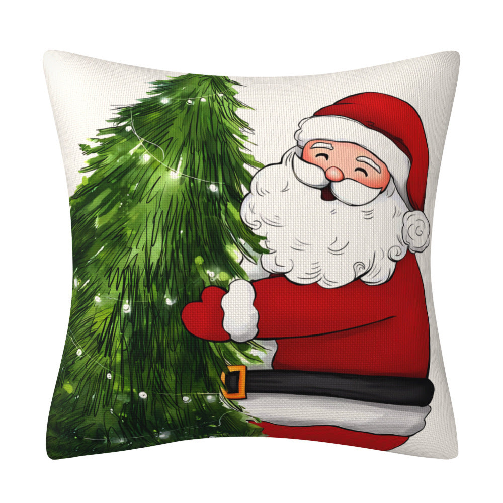 Christmas Snowman Pillow Cover, Big Red Snowman Printed Cushion Cover, Decorative Sofa Cover, Home Furnishings