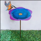 Ground Metal Flower With Sheep Hook Bird Feeder