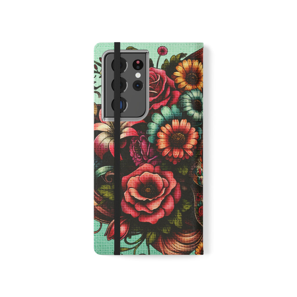 Sugar Skull Flip Wallet Phone Case