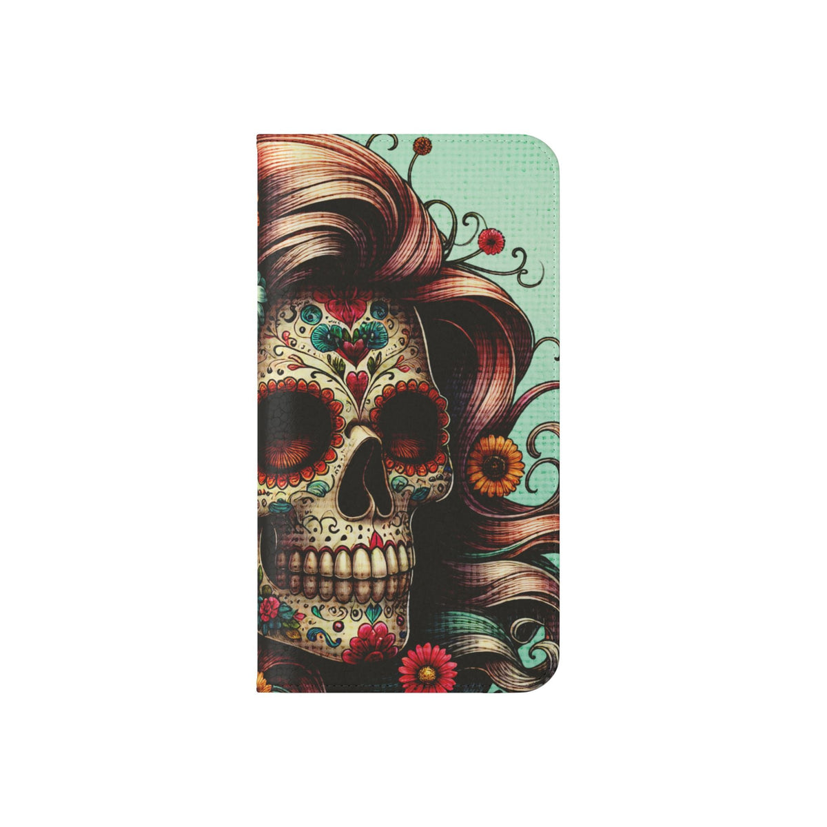 Sugar Skull Flip Wallet Phone Case