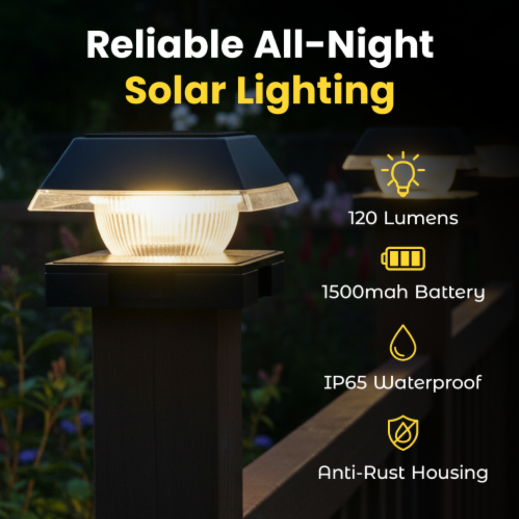 Solar Post Cap Lights Dual Mode ‎BICSGL-14 (2Pack)