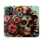 Sugar Skull Flip Wallet Phone Case