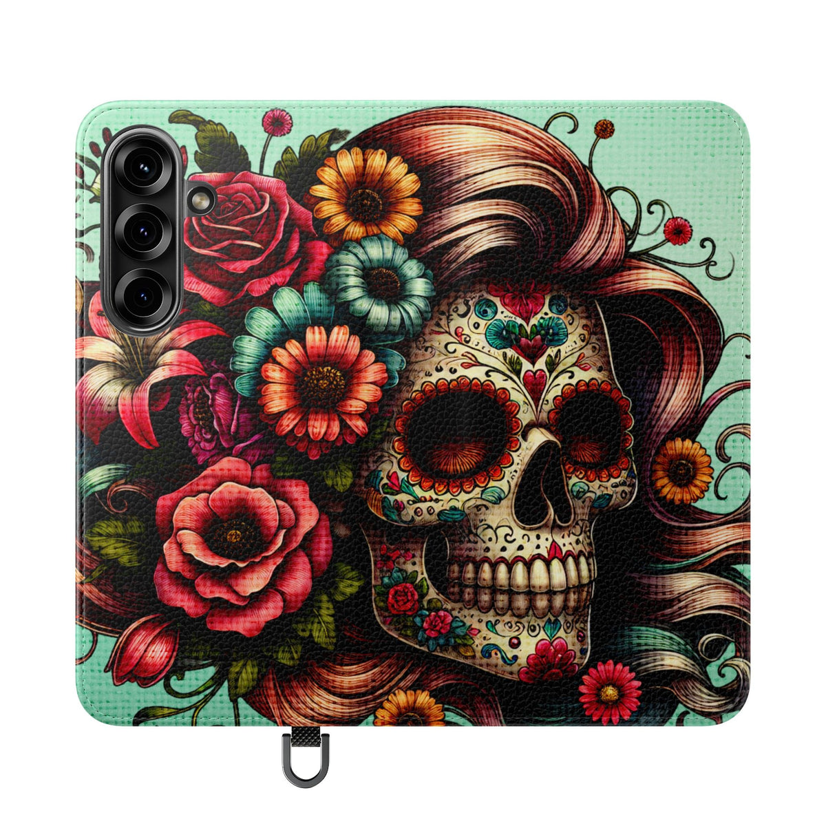 Sugar Skull Flip Wallet Phone Case
