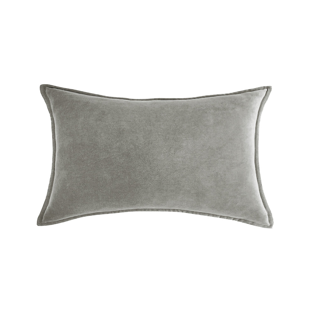 Luxe velvet lumbar pillow 19 colors classic flange edge elegant solid color accent insert included 12"x20"