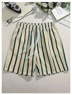 Hawaiian Beach Board Shorts For Men 3D Striped Design