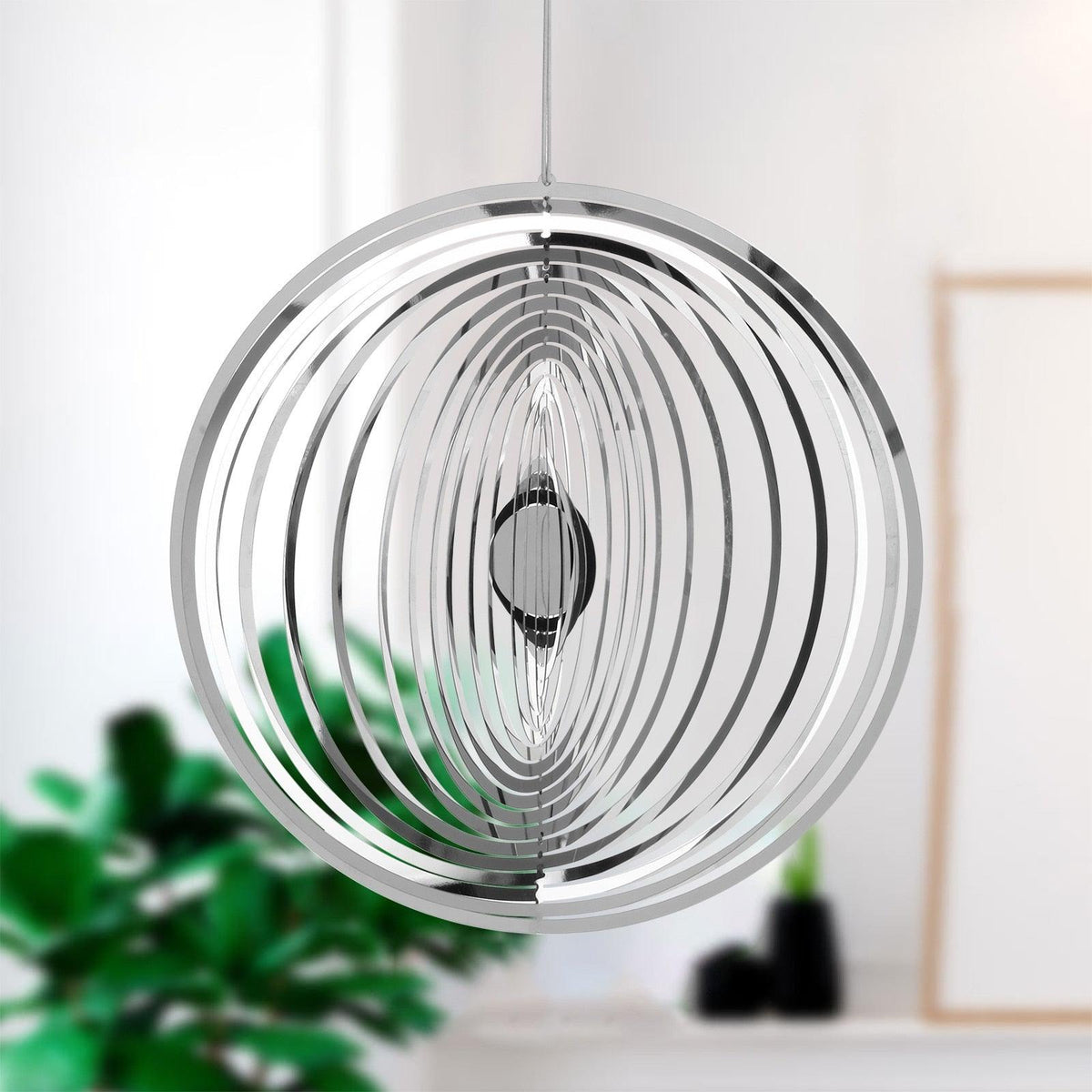 3D Drop-shaped Rotating Wind Spinner Outdoor Metal Sculptures Flowing Stainless Steel Wind Chimes Flowing-Light Effect Design Home Garden Decoration Outdoor Hanging Decor Gift Wind Spinners Mirrored Patio Wind Chime Yard Decor