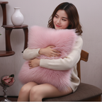Throw Pillow Cover with 450g Insert, Purple, faux fur, 16, Decorative Cushion – Fancy & Stacy