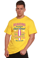 Boarding Blue Beach Men's Bamboo Viscose/Organic Cotton Short Sleeve Graphic T-Shirt