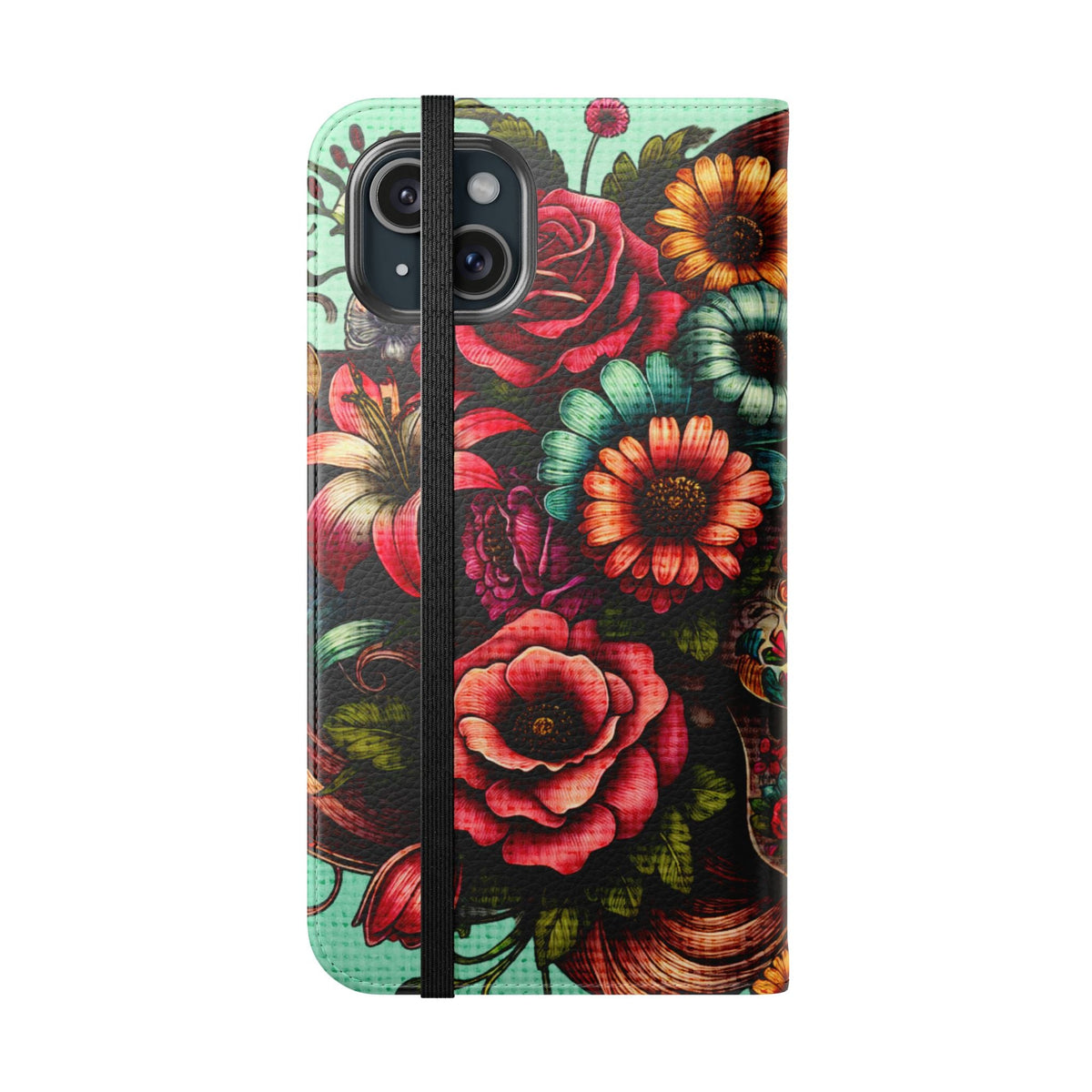 Sugar Skull Flip Wallet Phone Case