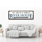 Family River House Arrow Sign