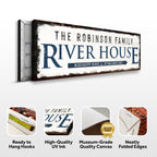 Family River House Arrow Sign