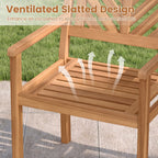 Outdoor Acacia Wood Patio Dining Chairs Garden Seating Chairs with 400 lbs Capacity