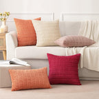 18"x18" tufted dot corduroy throw pillow 16 colors soft 3d dotted texture  450g insert included