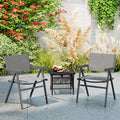 Patio Chairs Set of 2 Outdoor Dining Chair with Breathable Fabric Seat