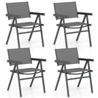 Patio Chairs Set of 2 Outdoor Dining Chair with Breathable Fabric Seat