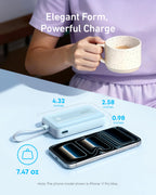Anker Zolo Power Bank (10K, 30W) with a 5.4-inch (13.7 cm) built-in USB-C cable.