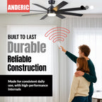 Anderic TR198B Replacement Ceiling Fan Remote Control for Home Decorators Collection 2AQZU-18012 / KUJCE10308 / TR198A / RRTR198B