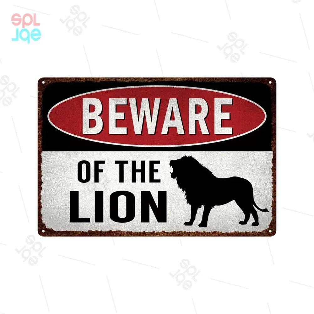 Wildlife Warning Signs Beware Of The Pig Snakes Metal Sign Animals Tin Plate Wild Forest Warning Plaque Retro Wall Stickers Sign