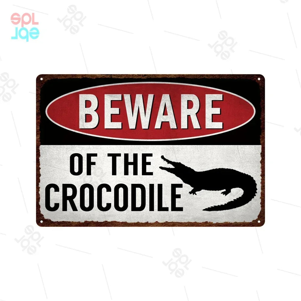 Wildlife Warning Signs Beware Of The Pig Snakes Metal Sign Animals Tin Plate Wild Forest Warning Plaque Retro Wall Stickers Sign