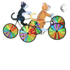 Three-dimensional Cartoon Animal Riding Windmill Cartoon Modelling Standing Pole Bicycle Wind Spinners Wind Spinners Lawn