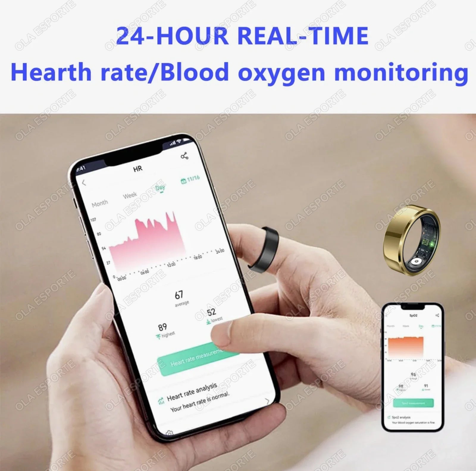 2026 Smart Ring Blood Pressure Heart Rate Sleep Monitoring Smartring IP68 & 5ATM Waterproof Multi-sport Mode Smartring Man Women
