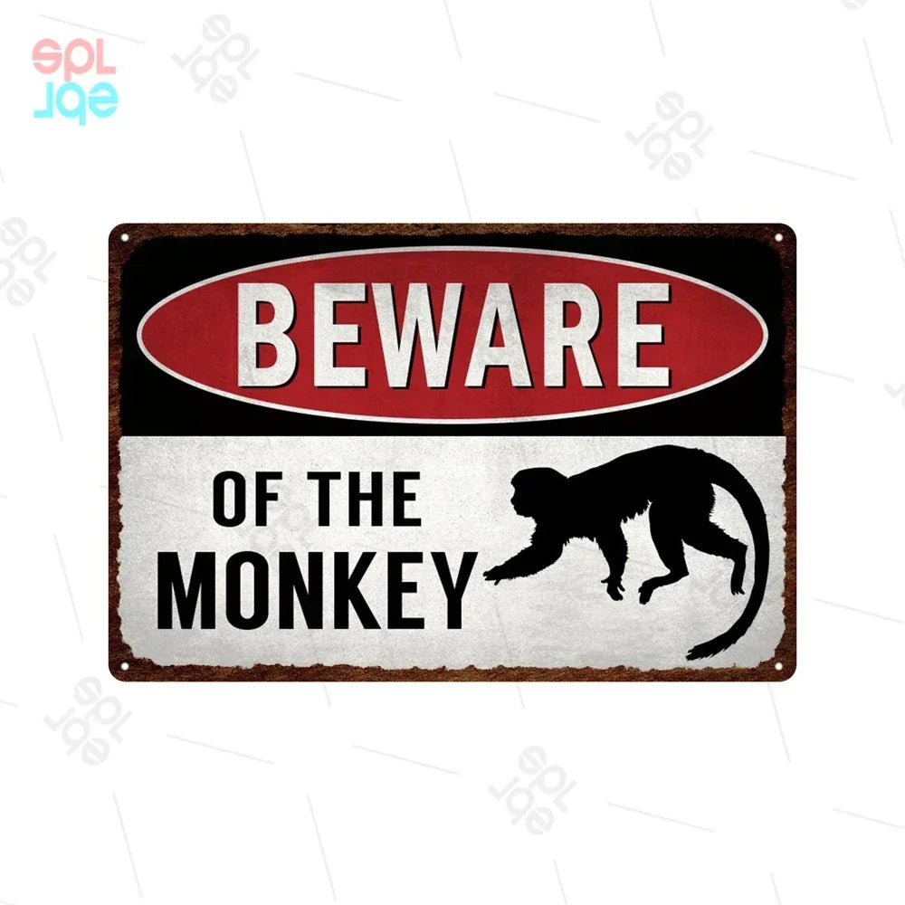 Wildlife Warning Signs Beware Of The Pig Snakes Metal Sign Animals Tin Plate Wild Forest Warning Plaque Retro Wall Stickers Sign