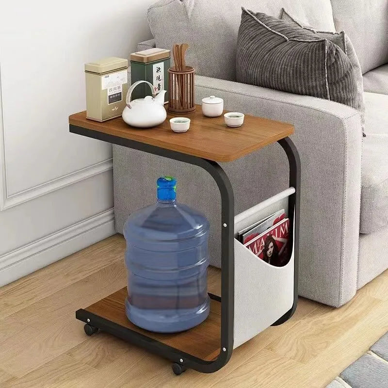 Mobile Bedside Table Nightstand Rolling Storage Cabinet Drawer Small Side Table Sofa End Table Bedroom Living Room Nightstand
