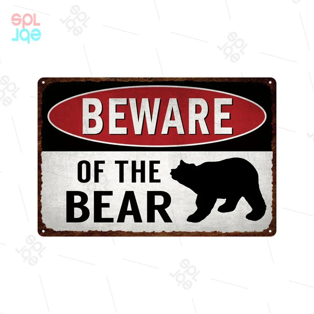 Wildlife Warning Signs Beware Of The Pig Snakes Metal Sign Animals Tin Plate Wild Forest Warning Plaque Retro Wall Stickers Sign