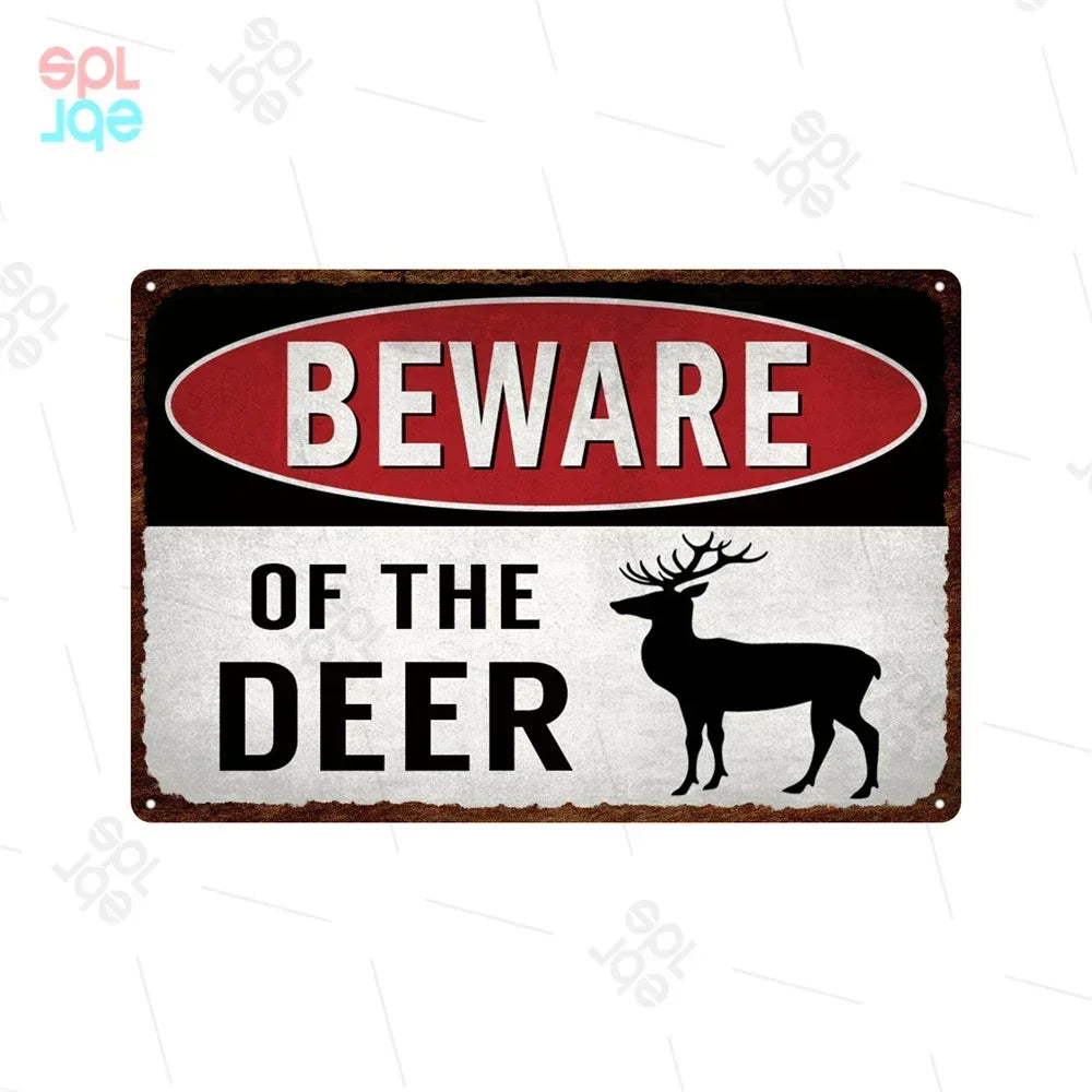 Wildlife Warning Signs Beware Of The Pig Snakes Metal Sign Animals Tin Plate Wild Forest Warning Plaque Retro Wall Stickers Sign