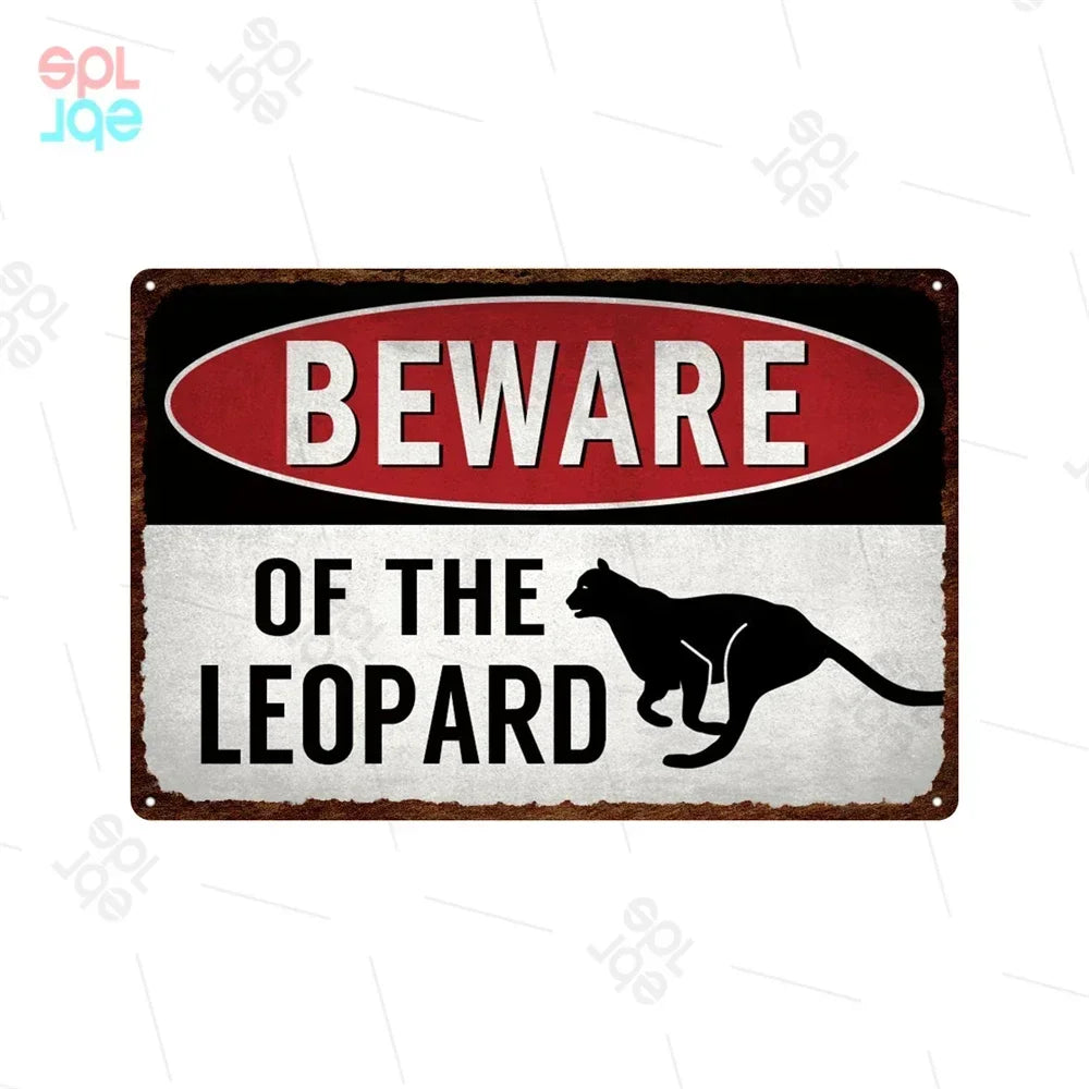 Wildlife Warning Signs Beware Of The Pig Snakes Metal Sign Animals Tin Plate Wild Forest Warning Plaque Retro Wall Stickers Sign