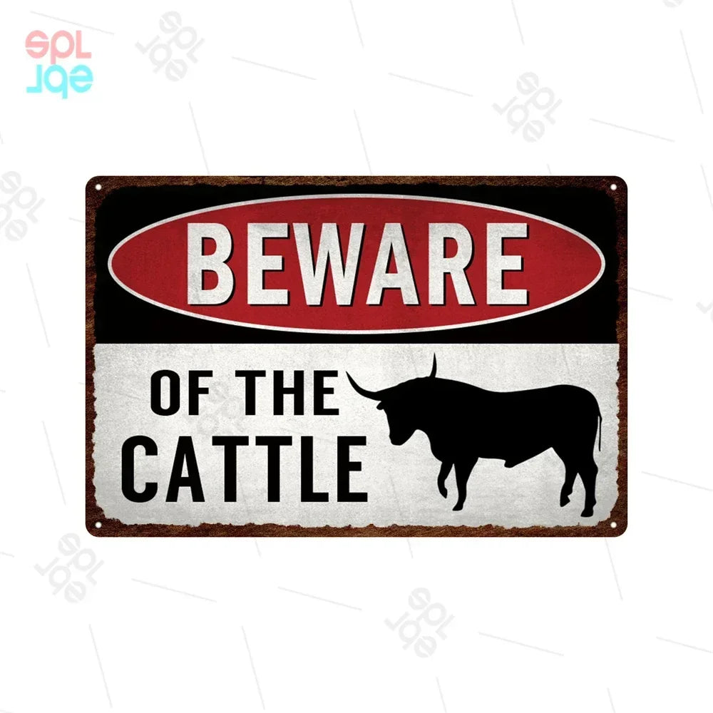 Wildlife Warning Signs Beware Of The Pig Snakes Metal Sign Animals Tin Plate Wild Forest Warning Plaque Retro Wall Stickers Sign