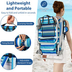 Folding Beach Chair with 4-Position Adjustable Backrest