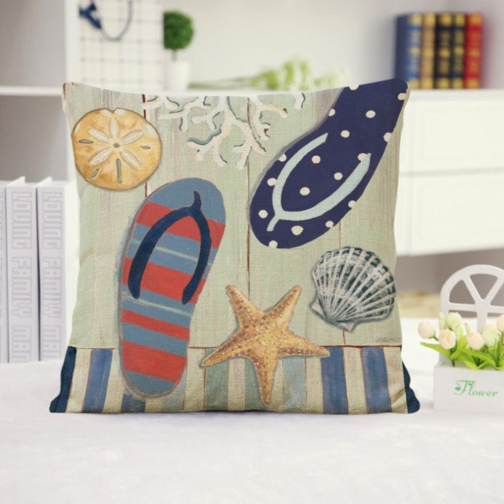 18''x18'' coastal print throw pillow | 15 designs nautical & beach themed | rustic seaside accent | insert included