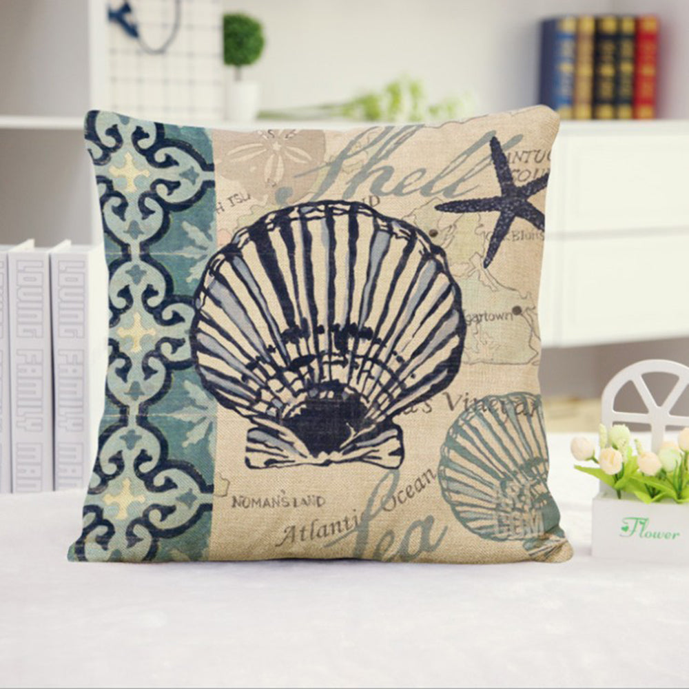 18''x18'' coastal print throw pillow | 15 designs nautical & beach themed | rustic seaside accent | insert included