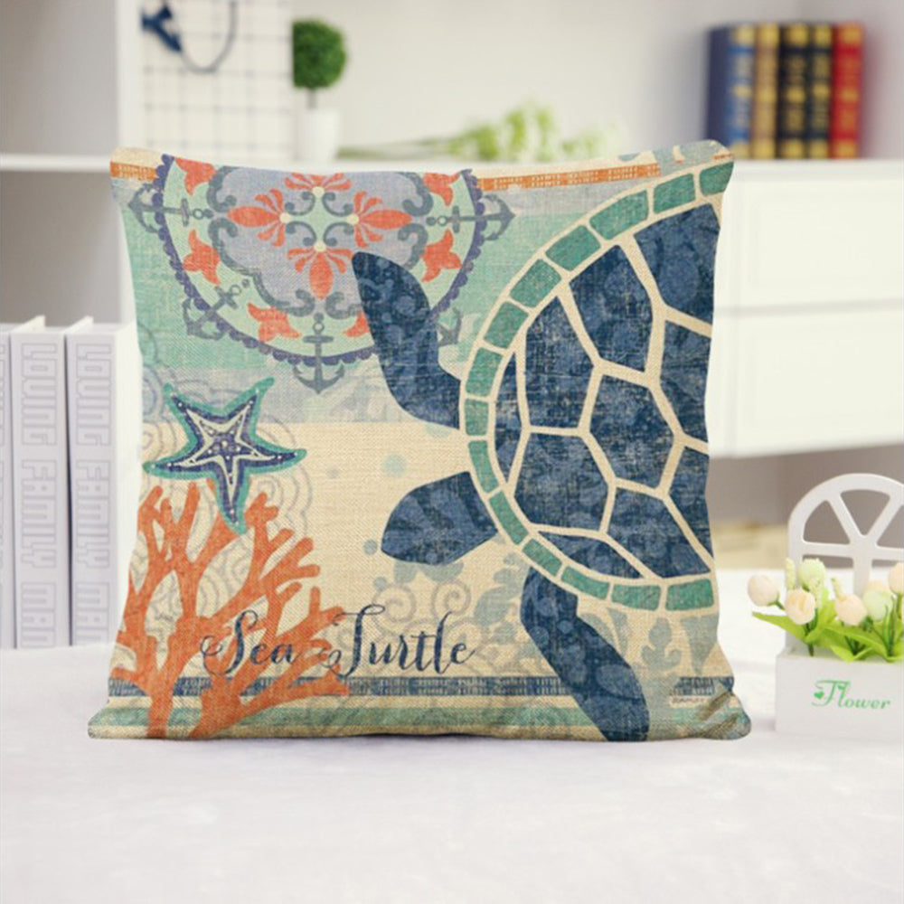 18''x18'' coastal print throw pillow | 15 designs nautical & beach themed | rustic seaside accent | insert included