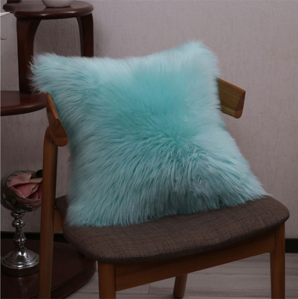 Throw Pillow Cover with 450g Insert, Purple, faux fur, 16, Decorative Cushion – Fancy & Stacy