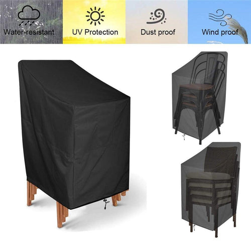 Anti-UV Snow Dust Wind-Proof Tear-Proof Anti-Fading Furniture Cover Chair Dust Cover Storage Bag Outdoor Garden Patio Furniture Protector Waterproof Dustproof Chair Seat Protection Cover