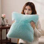 Throw Pillow Cover with 450g Insert, Purple, faux fur, 16, Decorative Cushion – Fancy & Stacy