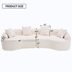 4 Seater Sofa With Fabric, 30D, 60 Hardness Full Sponge, 4 Pillow For Living Room, Home Furniture Sleeper Sectional Sofa For Apartment