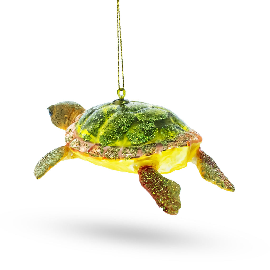 Sea Turtle Glass Christmas Ornament