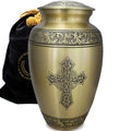 Love of Christ Gold Cross Cremation Urns for Human Ashes - Large Adult Funeral Urn