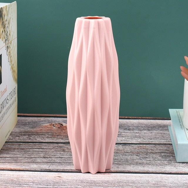 Creative Flower Vase White Imitation Ceramic Flower Pot Home Decor Plastic Vase Centerpieces and Events Ornamnet Decoration For Wedding Home Office Party Hotel Yard  Restaurant Patio Festive Furnishing
