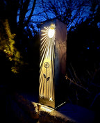Daybreak Bloom Solar Luminary Pillar | Steel
