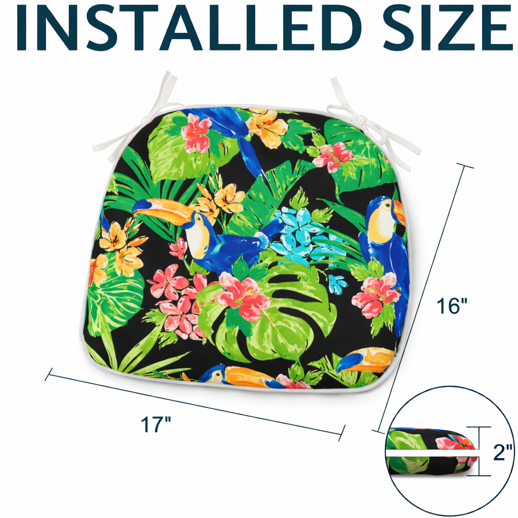 Outdoor Patio Chair Cushions - U-Shape Seat Cushions Set of 4