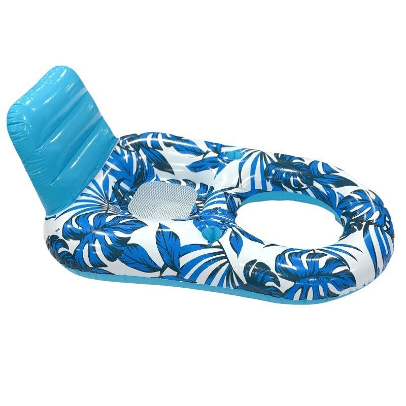 Inflatable Leaf Lounge Float with Cup Holder