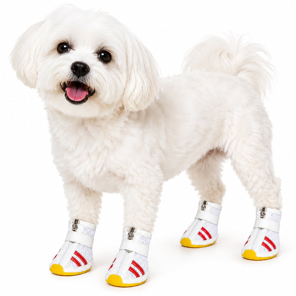 Pet Life ® Air-Mesh Breathable and Lightweight Running Dog Shoes Sneakers - Set of 4