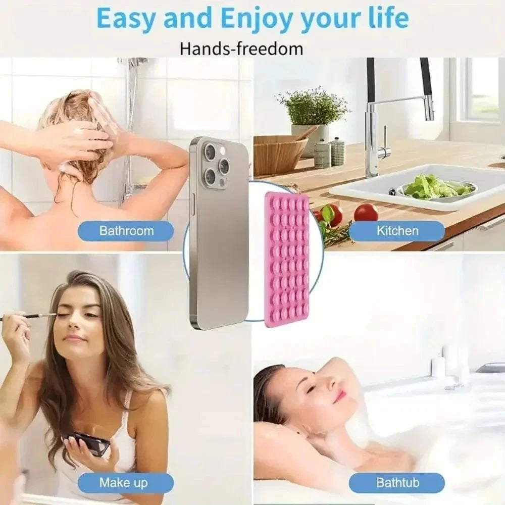 Silicone Suction Phone Holder | Wall Mount Bracket for Hands-Free Viewing