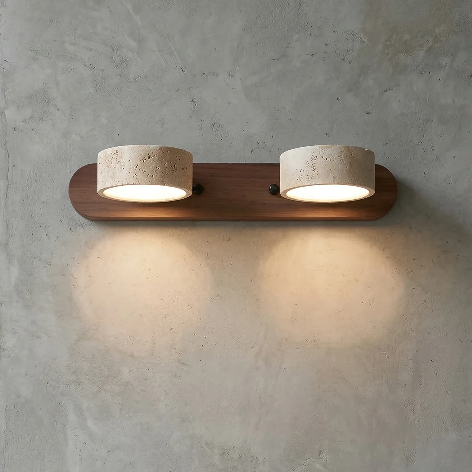 Travertine Duo Wood Wall Light